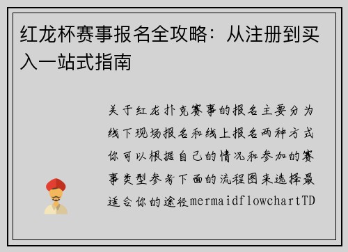 红龙杯赛事报名全攻略：从注册到买入一站式指南